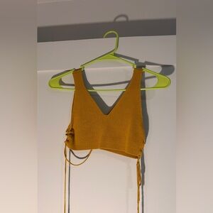 Debut Mustard Knit Crop Top